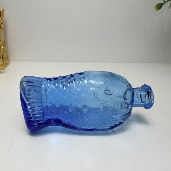 Vintage Dr. Fisch's Bitters Blue Bottle Mini 3" Pretty - Picture 3 of 5